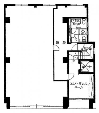 千代田区神田富山町の店舗事務所の間取り