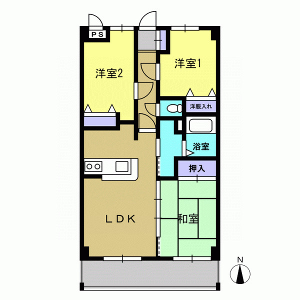 ブロッサム柿木の間取り|302号室 間取り図