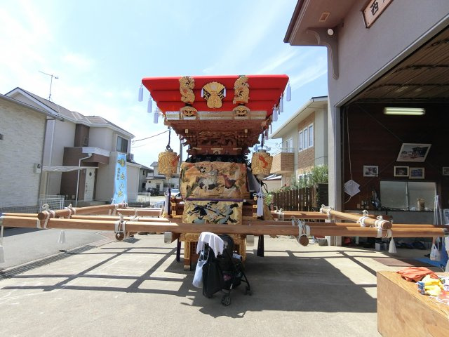 明石市大久保町八木　中古戸建の周辺|すぐご近所に地元の布団太鼓小屋があります　勇壮でかっこいいお神輿がありました
