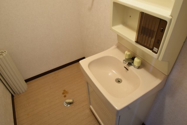 サンビレッジ藤原台Ａ棟の洗面所|明るい洗面所です