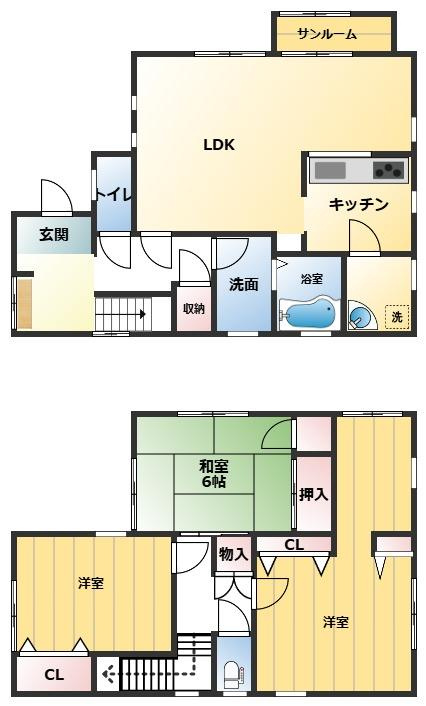 西金沢4丁目Ｋ貸家の間取り