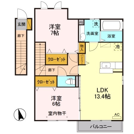 【間取り】 | イエロー アイリスＡ