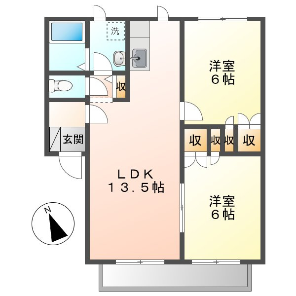 アイビーヒルズＢの間取り