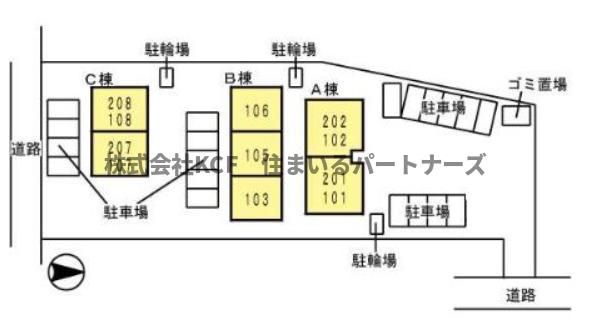 ハレアカラC棟の区画図