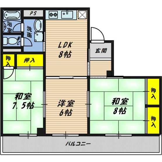 【間取り】 | ヤマサ第四古市マンション