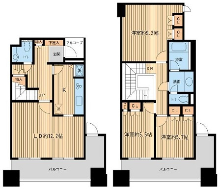墨田区堤通１丁目の賃貸マンションの間取り