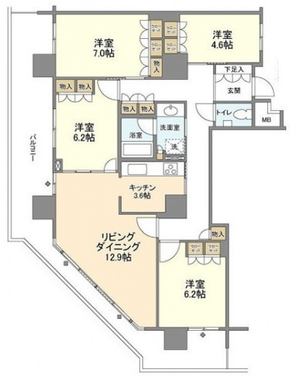 江東区豊洲５丁目の賃貸マンションの間取り