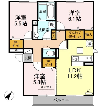 ハイアーク　B棟の間取り
