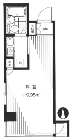文京区湯島２丁目の賃貸マンションの間取り|ワンルーム