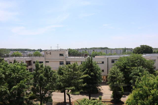 高津団地　八千代市高津　最上階　きれいにお住まいでした。の展望|眼下には西高津小学校があります。