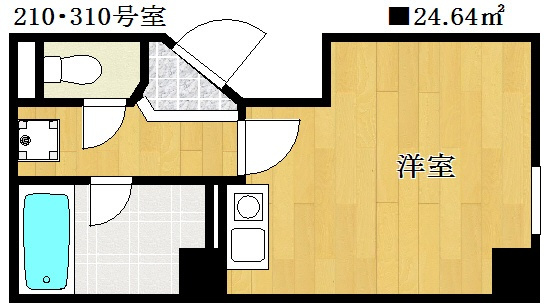【間取り】 | シンエイ第８東船橋マンション | バストイレ別のタイプです