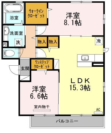 【間取り】 | ファミールタカゼンW棟