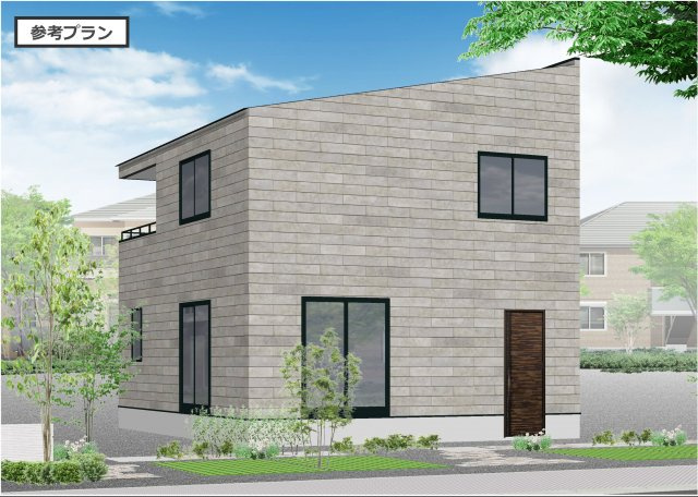 篠栗駅徒歩4分の土地の外観パース|建物プラン例（Ａ区画）、建物面積102.97㎡