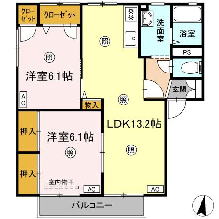 ラシェットエムザA棟の間取り