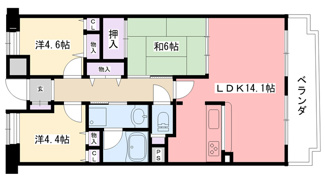 【間取り】 | ＮＴＰＲレジデンス甲子園四番町
