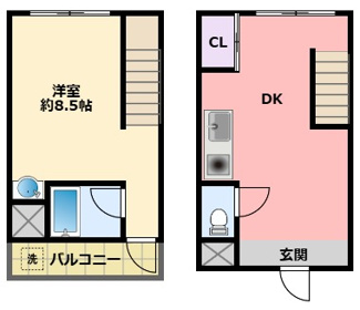 【間取り】 | コンパクトメゾネット２１