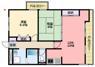 【間取り】 | エスポワール若草Ⅱ