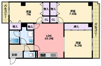 【間取り】 | ＨＡＣＨＩＢＵＳＥ鳴尾
