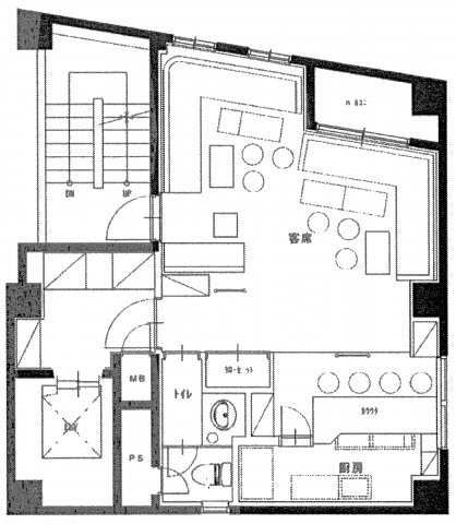 文京区湯島３丁目の店舗一部の間取り