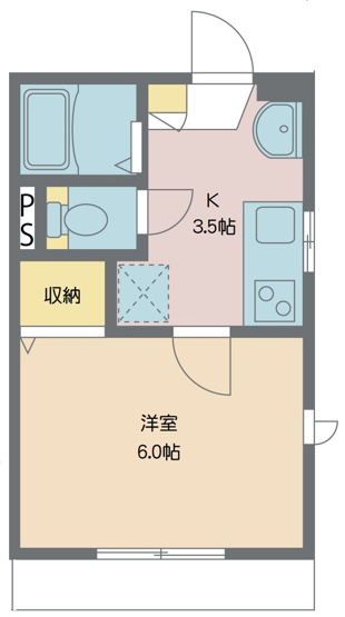 【間取り】 | サクラソウ戸田 | 水回りがしっかり整ったお部屋です