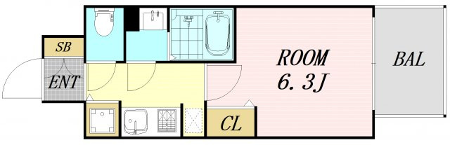 プレサンス梅田東ディアロ　仲介手数料無料の間取り