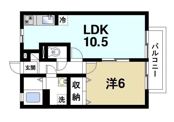 コンフォート・中谷の間取り|一人暮らしの方にもオススメのお部屋です