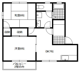 【間取り】 | フレグランス宇東川Ｅ