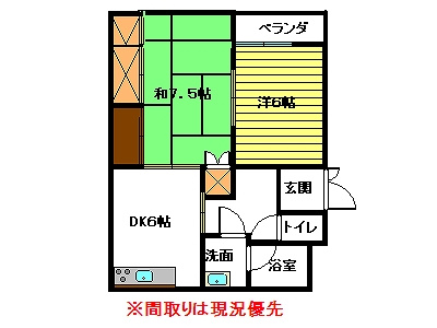 サンコーアパートA棟の間取り