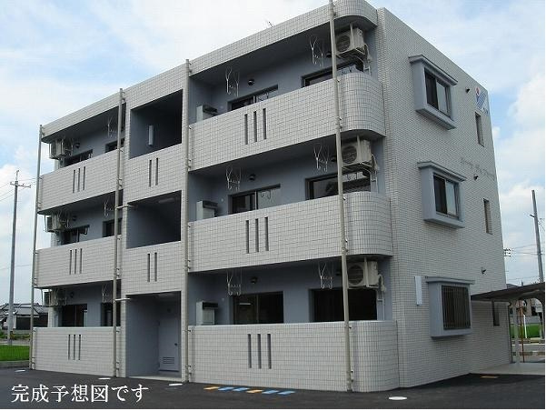 総社市中央４丁目の賃貸マンションの外観パース|同型タイプ