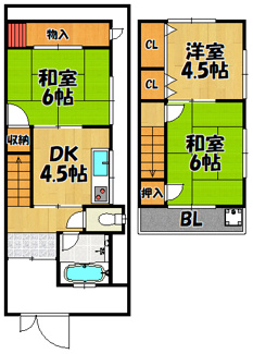 【間取り】 | 北岸和田2丁目貸家