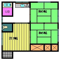 浜崎アパート　3Kの間取り