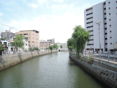 【周辺】 | 岡野パークハイツ | 物件の目の前には川があり自然を感じる事が出来ます。