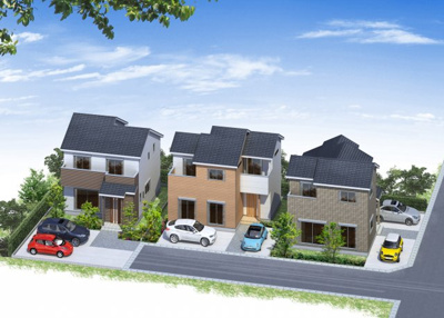 【前面道路含む現地写真】 | 天理市川原城町～全３区画～ | 現場イメージパース