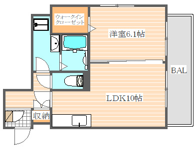 コンフォール博多駅南の間取り|使いやすい間取りです。