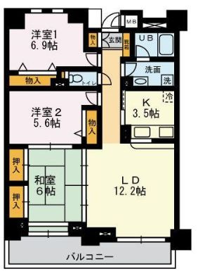 荒川区西日暮里１丁目の賃貸マンションの間取り