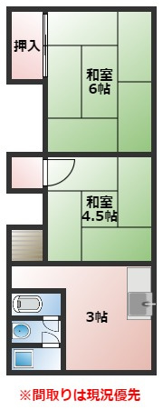 西唐津アパート(小田アパート)の間取り