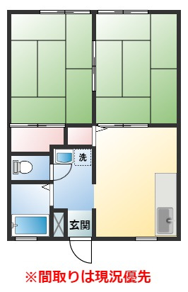 唐津市山本のアパートの間取り