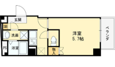 【間取り】 | Chance八尾本町 | １Ｋ