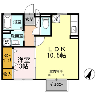 【間取り】 | エスポワールA(後屋町)