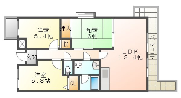 サンシーズ南山手の間取り