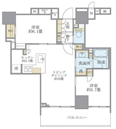 台東区池之端１丁目の賃貸マンションの間取り