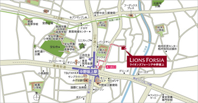 【地図】 | ライオンズフォーシア中野坂上
