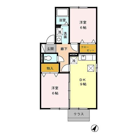 【間取り】 | ベルドミール岡　Ｂ