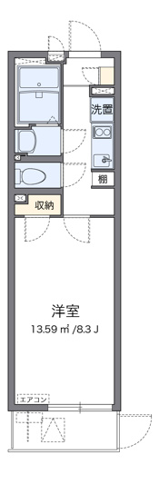 【間取り】 | クレイノアンサンク　仲介手数料無料 | １K