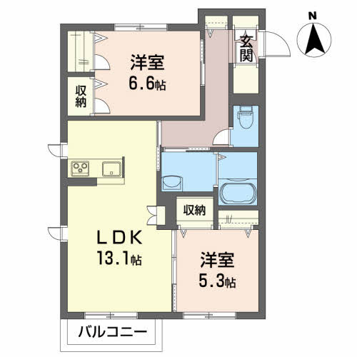 メゾンマスト盛南Ⅴの間取り