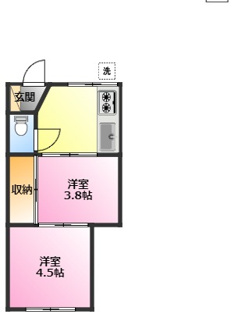 【間取り】 | 第１鈴木荘 | 荷物が多い方に♪２Ｋに住みませんか♪