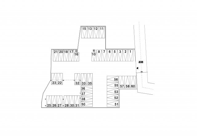 アサヒモータープールの区画図