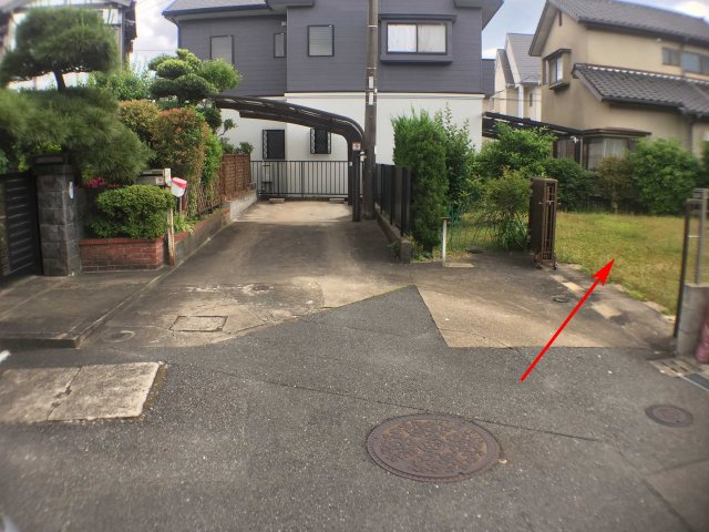 朱雀４丁目の土地の前面道路含む現地写真