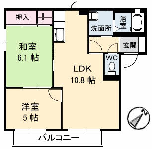 【間取り】 |  コスモタウン森岡Ⅱ　　Ａ棟 