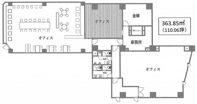 中央区日本橋箱崎町の事務所の間取り